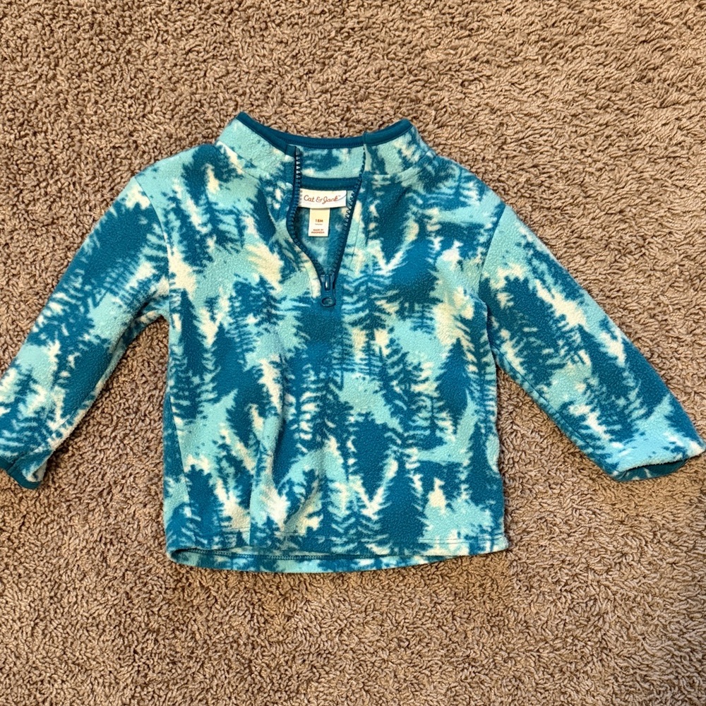 Cat & Jack Teal Patterned Kids Sweater